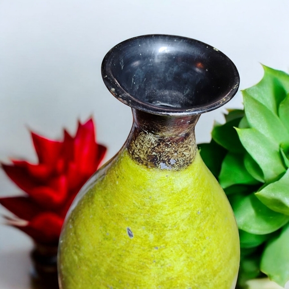 Large Lightweight Green Vase with Distressed Finish - 2' Tall - Picture 4 of 13